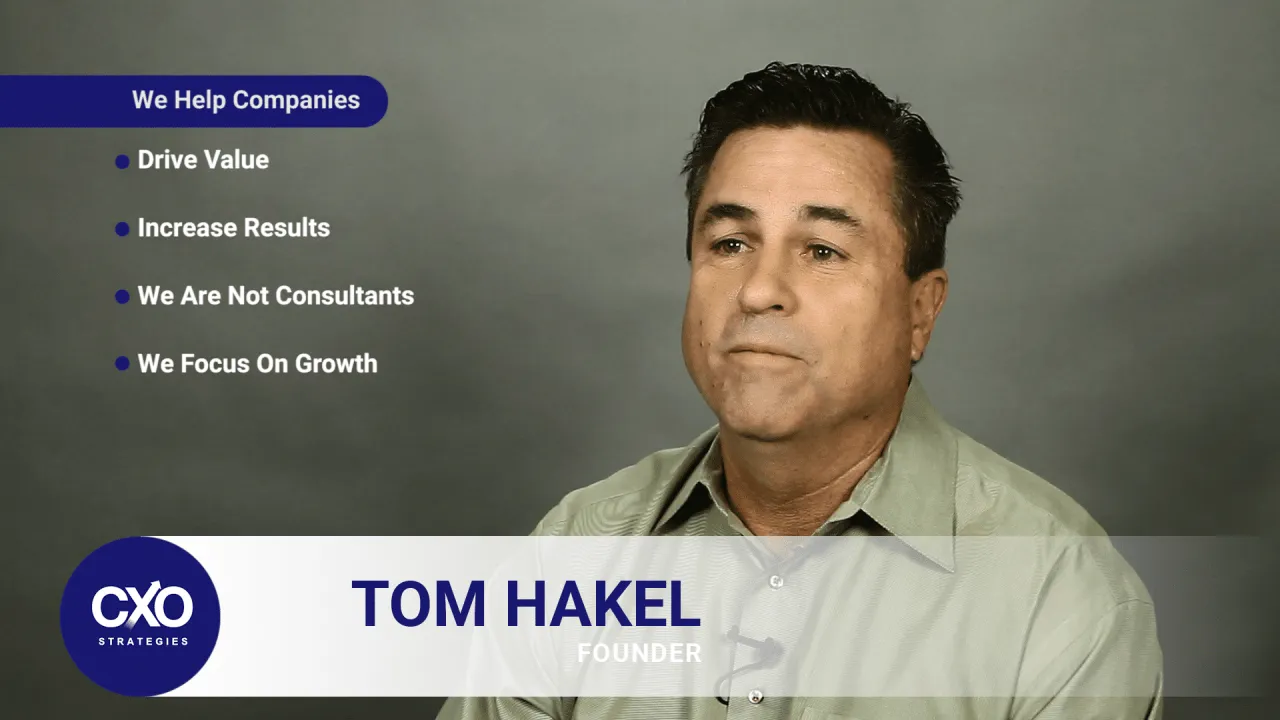 Tom Hakel introducing CXO Strategies